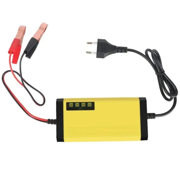 Chargeur de batterie de voiture 12 V 2 A Chargeur intelligent à impulsion avec écran pour batteries au plomb, AGM, GEL et VRLA Prise EU 1