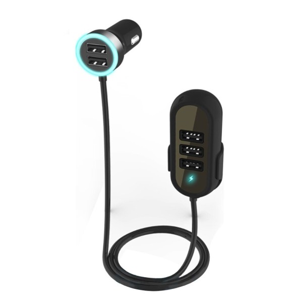 Chargeur de voiture 5 ports USB noir