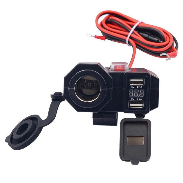Chargeur double avec prise pour moto 1