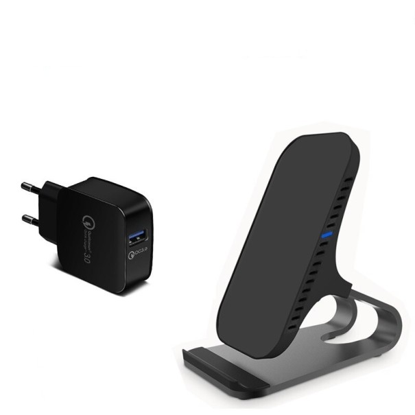 Chargeur sans fil avec support Qi 10 W K819 noir 2