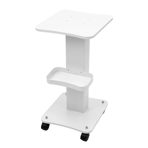 Chariot organisateur sur roulettes avec une capacité de 40 kg 37,5 × 34 × 67,5 cm bois métal ABS blanc pour un rangement clair du matériel 1