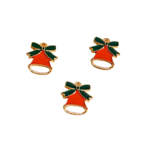 Charm para pulsera con campana navideña, 10 unidades 2