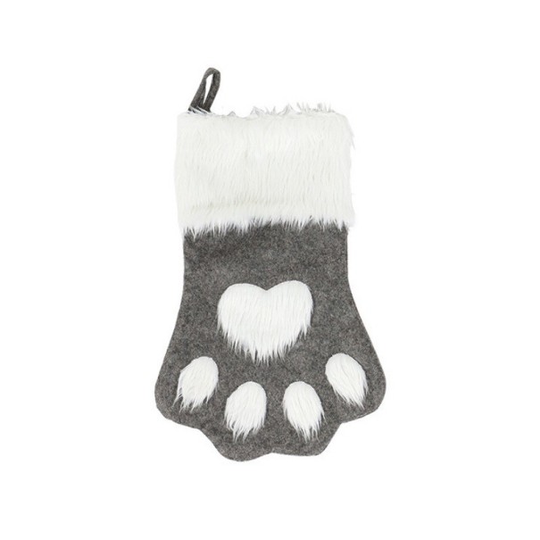 Chaussette de Noël patte gris