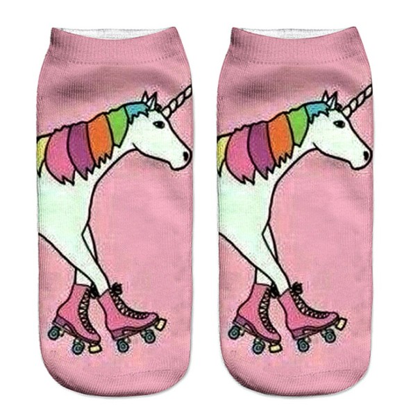Chaussettes chevilles pour filles avec des licornes 8