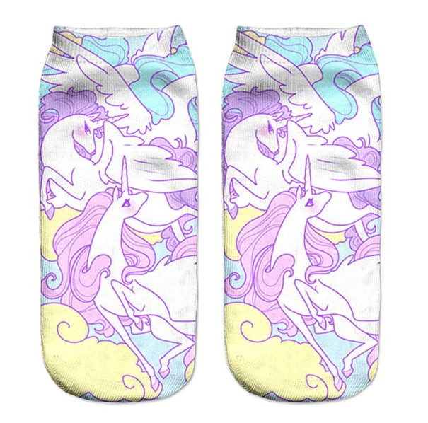 Chaussettes chevilles pour filles avec des licornes 9