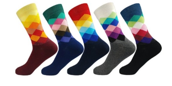 Chaussettes colorées pour hommes - 5 paires 2
