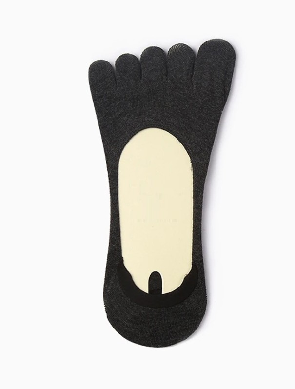 Chaussettes courtes à doigts pour hommes gris foncé