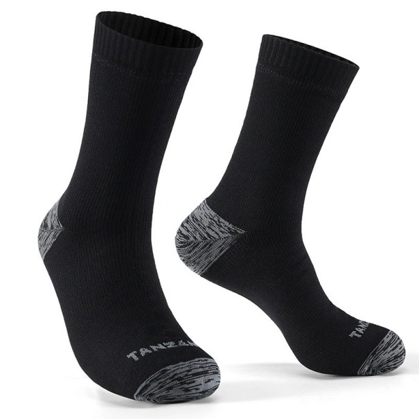 Chaussettes d'hiver longues pour hommes Chaussettes de ski imperméables Chaussettes chaudes pour hommes pour le ski noir 43-46