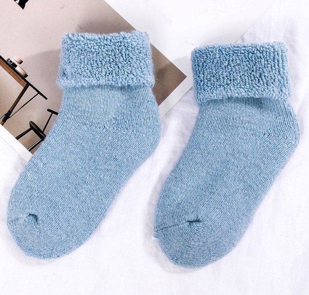 Chaussettes d'hiver pour filles bleu 0-3 ans