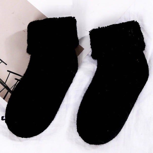 Chaussettes d'hiver pour filles noir 4-7 ans