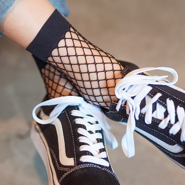 Chaussettes de cabaret en résille pour femmes noir