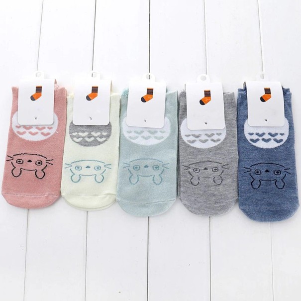 Chaussettes de cheville pour femmes avec des animaux - 5 paires A674 1