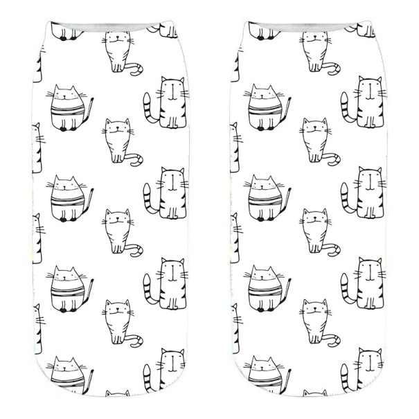 Chaussettes de cheville pour femmes avec des chats A665 9