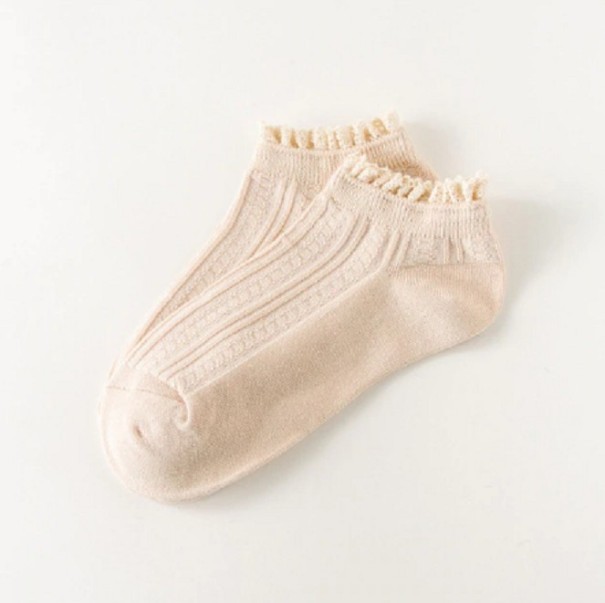 Chaussettes de cheville pour femmes avec volants kaki