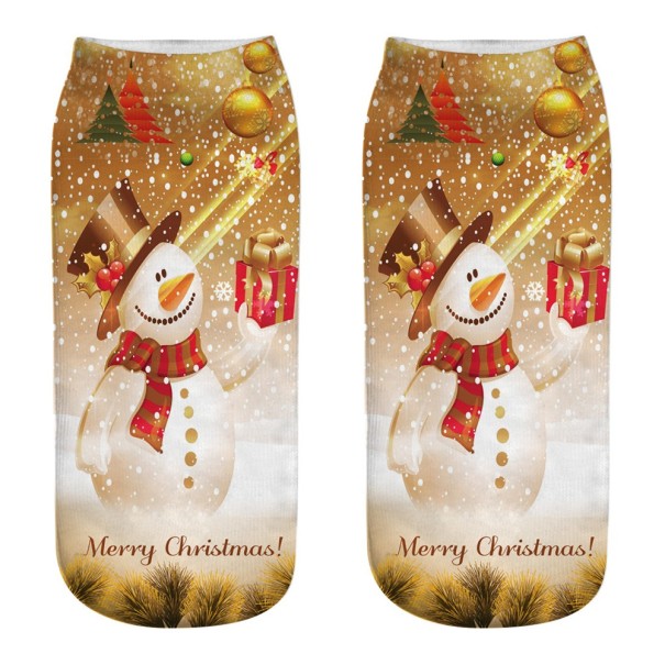 Chaussettes de Noël pour femmes avec impression 3D de bonhomme de neige 1