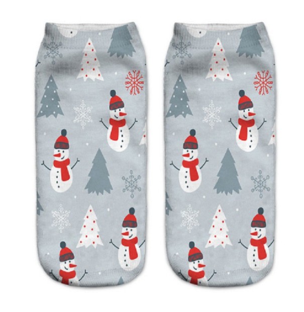 Chaussettes de Noël pour femmes avec impression 3D de bonhomme de neige 4