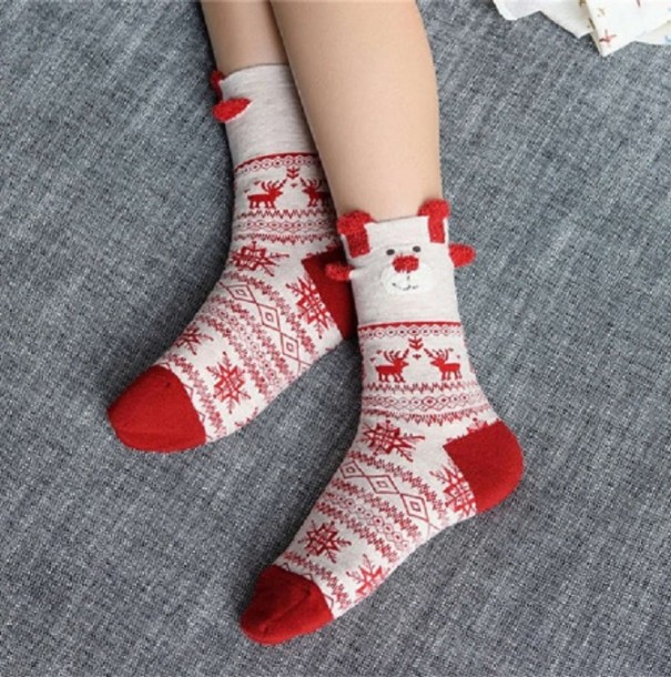 Chaussettes de Noël pour femmes avec un renne 3