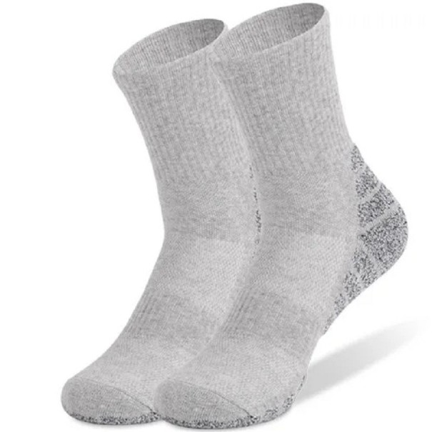 Chaussettes de ski sculptantes pour hommes et femmes Chaussettes d'hiver chaudes avec absorption de la transpiration Chaussettes gris clair 43-47