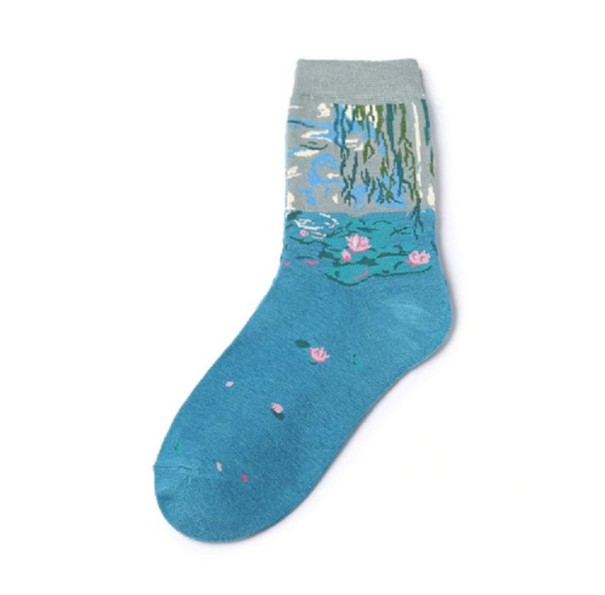 Chaussettes en coton pour femmes avec broderies 2