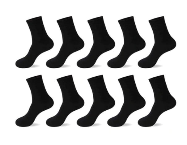 Chaussettes en coton pour hommes - 10 paires noir