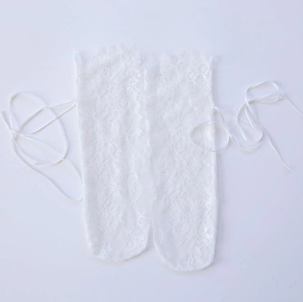Chaussettes en dentelle pour femmes A432 blanc