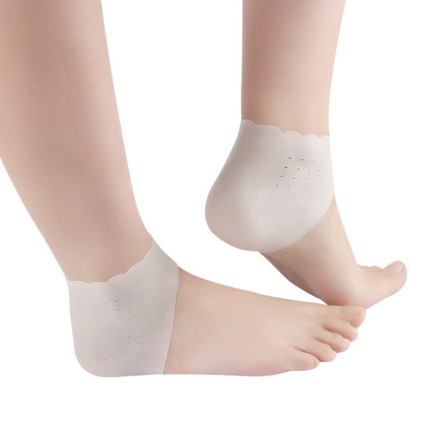 Chaussettes en silicone pour talons blanc
