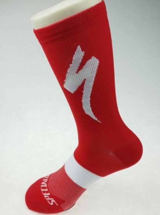 Chaussettes longues à motifs rouge