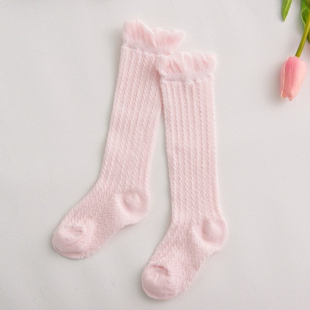 Chaussettes longues pour enfants rose 12-24 mois
