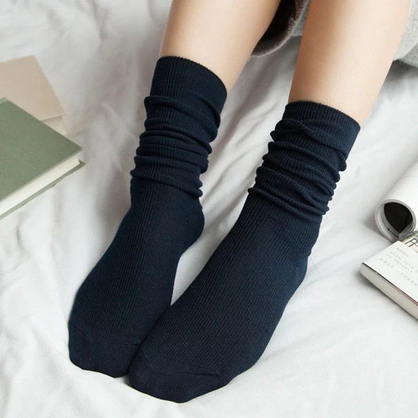 Chaussettes longues pour femmes bleu foncé