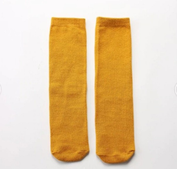 Chaussettes montantes colorées pour filles ocre