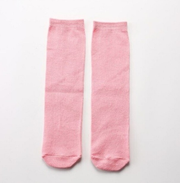 Chaussettes montantes colorées pour filles rose