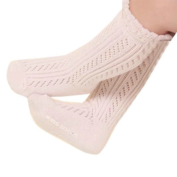 Chaussettes montantes pour filles A1499 rose