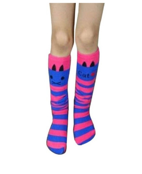 Chaussettes montantes pour filles avec un chat 4