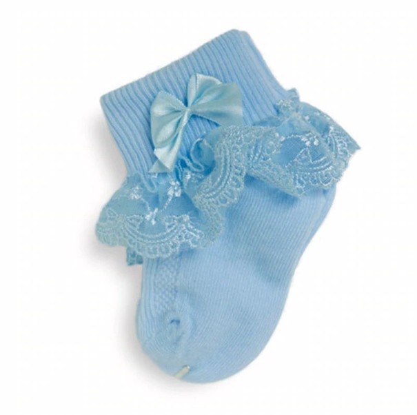 Chaussettes pour enfants avec volants bleu