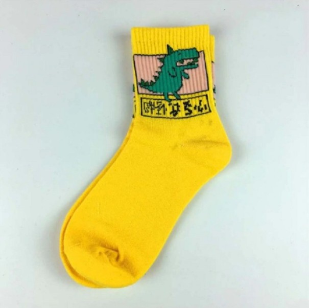Chaussettes pour femmes avec crocodile jaune