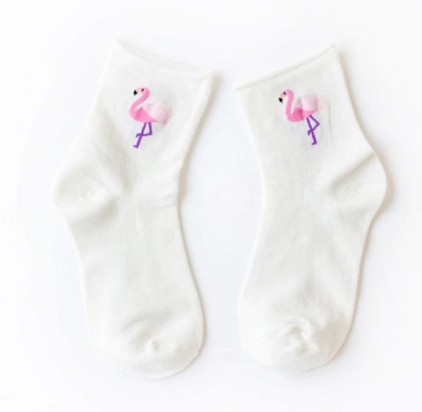 Chaussettes pour femmes avec des animaux blanc
