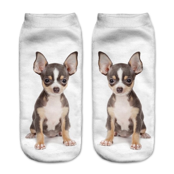 Chaussettes pour femmes avec impression 3D de chiots 1