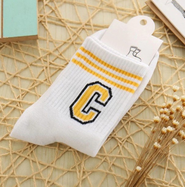 Chaussettes pour femmes avec lettres 2