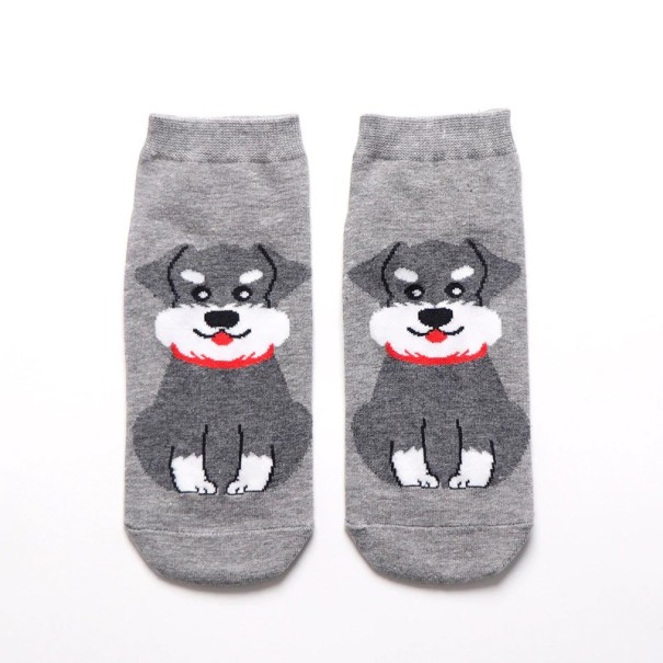 Chaussettes pour femmes avec un chien gris