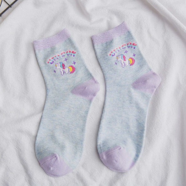 Chaussettes pour filles avec des licornes gris