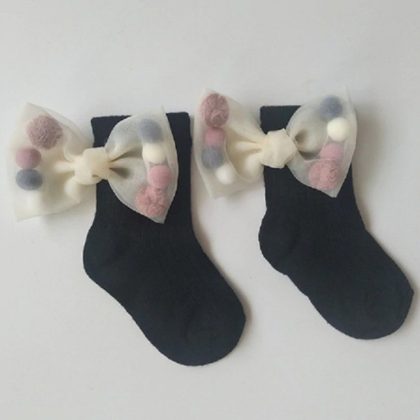 Chaussettes pour filles avec nœud A777 3-5 ans 6