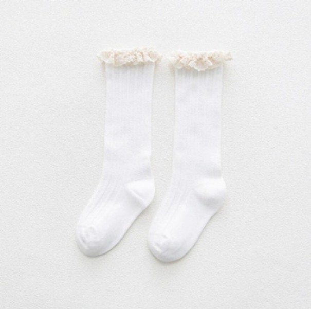 Chaussettes pour filles avec volants blanc 3-5 ans