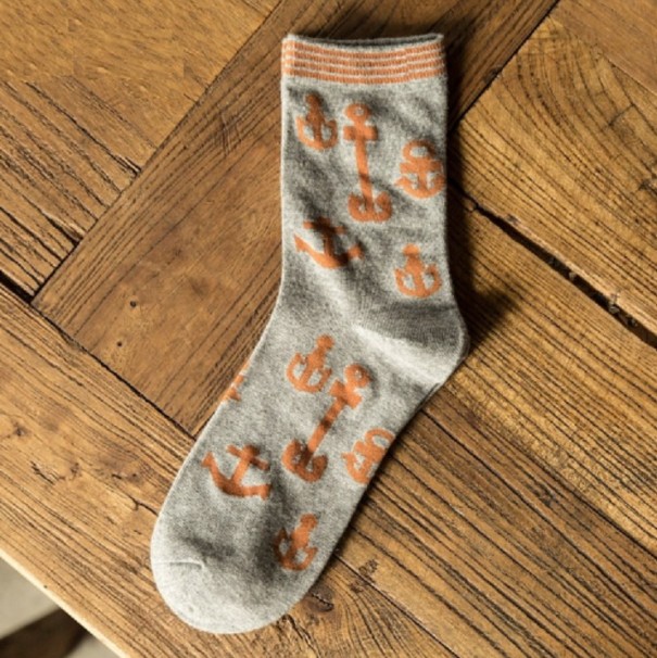 Chaussettes pour hommes - Ancres gris
