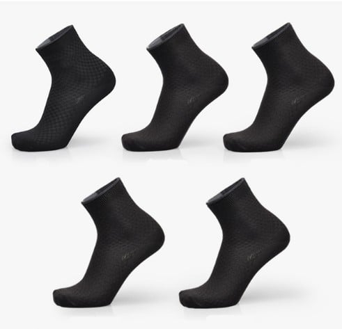 Chaussettes pour hommes en fibre de bambou - 5 paires noir