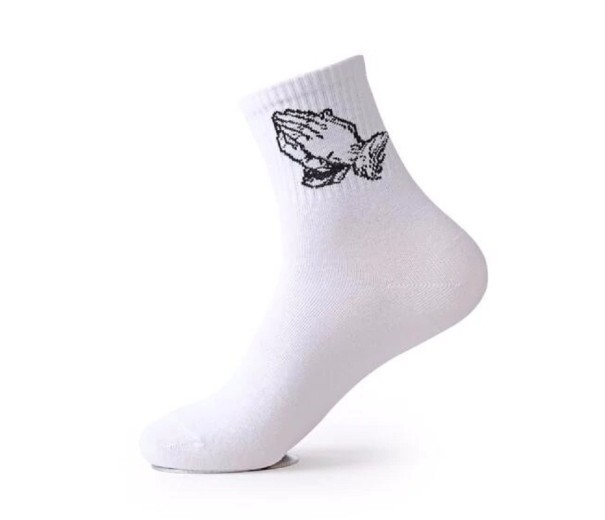 Chaussettes pour hommes Pray blanc