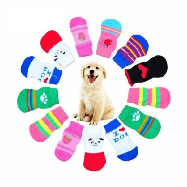 Chaussettes pour petits chiens - 4 pièces L