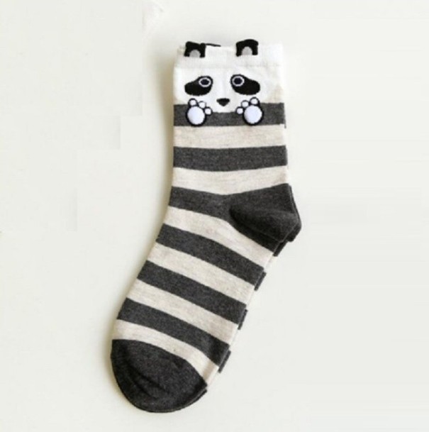 Chaussettes rayées pour femmes avec des animaux 5