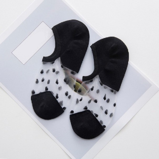 Chaussettes transparentes pour femmes A1047 noir