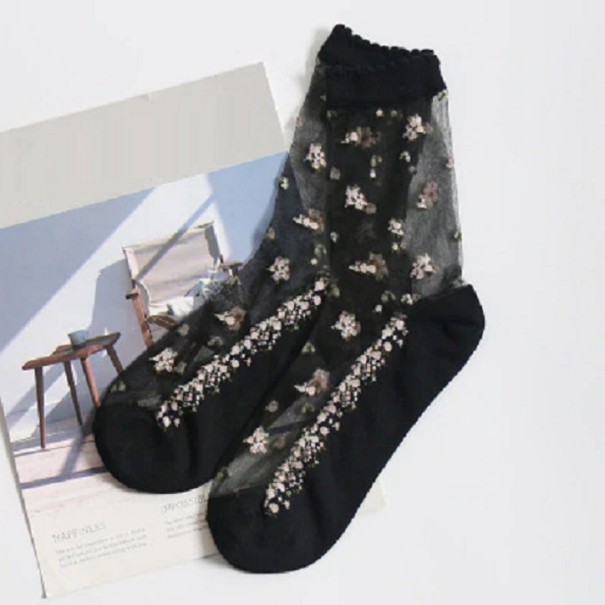 Chaussettes transparentes pour femmes Black 1