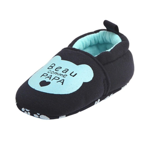 Chaussons en coton pour enfants A12 noir 9-12 mois